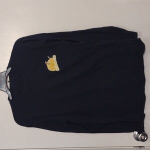 Pumpkin Black Cotton LS T-shirt with Pumpkins size Small Oversized